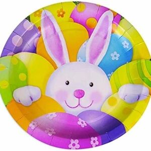 Forum Novelties Easter Bunny with Eggs Large Plates Party Supplies 8 Count